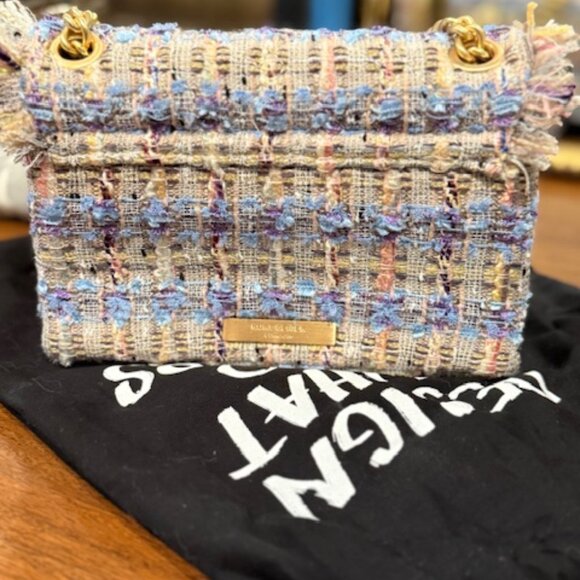 Kurt Geiger Kensington Mini Chain Strap Tweed Crossbody Purse - Picture 6 of 6